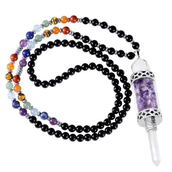 pendant necklaces tumbeelluwa reiki long chain stone beads necklace natural crystal gravel glass bottle for couples women jewelry, Silver
pendant necklaces tumbeelluwa reiki long chain stone beads necklace natural crystal gravel glass bottle for couples women jewelry, Silver