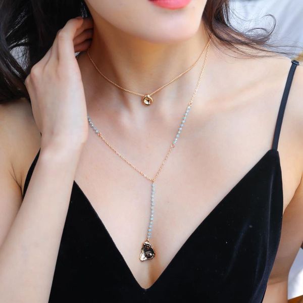 pendant necklaces retro wild multi-layer metal fashion personality moon natural stone pearl coin necklace, Silver
pendant necklaces retro wild multi-layer metal fashion personality moon natural stone pearl coin necklace, Silver