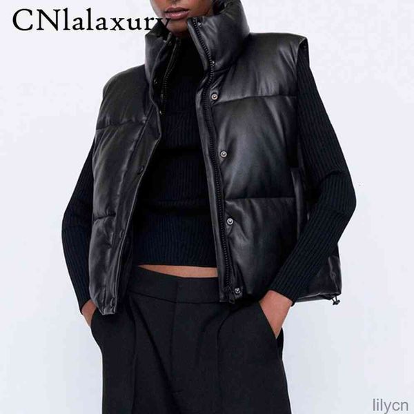 black stand collar vests women fashion zipper pu leather coats female elegant autumn winter short outerwear female ladies parkas
black stand collar vests women fashion zipper pu leather coats female elegant autumn winter short outerwear female ladies parkas