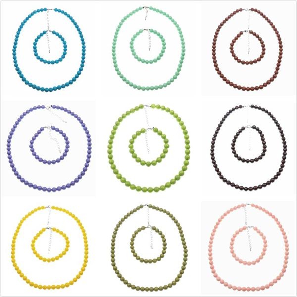 earrings & necklace 8mm bracelet jewelry set for women 19 colors choker bracelets baking paint glass girl gift children accessories b76, Silver
earrings & necklace 8mm bracelet jewelry set for women 19 colors choker bracelets baking paint glass girl gift children accessories b76, Silver