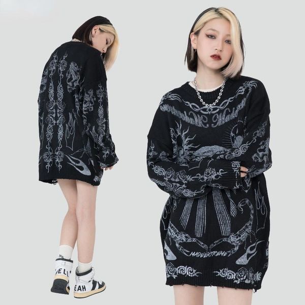 men's sweaters oversized sweater men women harajuku skull graffiti retro vintage knitted cotton pullover 2021 autumn and winter, White;black
men's sweaters oversized sweater men women harajuku skull graffiti retro vintage knitted cotton pullover 2021 autumn and winter, White;black