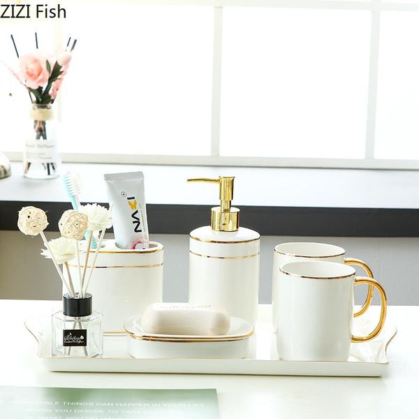 bath accessory set bathroom with tray golden stripes ceramic shower gel bottle hand washing fluid soap dishes mouthwash cup toiletries
bath accessory set bathroom with tray golden stripes ceramic shower gel bottle hand washing fluid soap dishes mouthwash cup toiletries