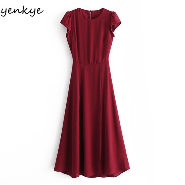 vintage solid backless hem slits dress women o neck short sleeve a-line elegant long summer chiffon robe femme 210514, Black;gray
vintage solid backless hem slits dress women o neck short sleeve a-line elegant long summer chiffon robe femme 210514, Black;gray