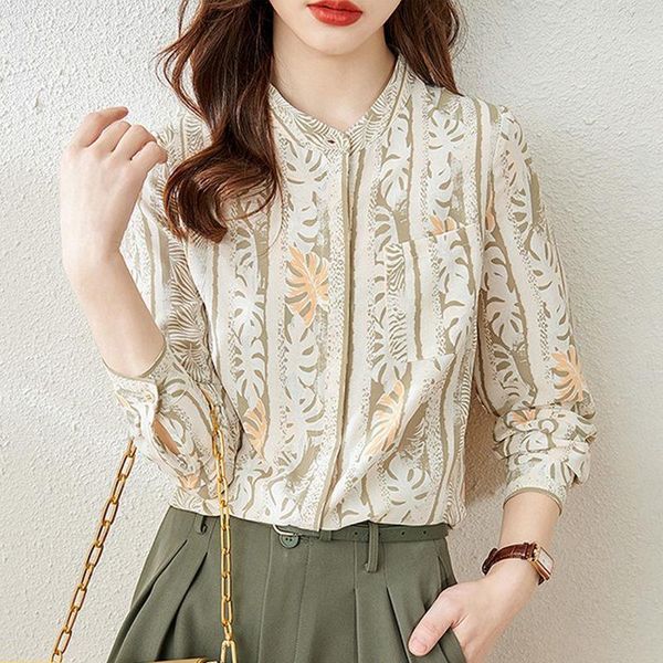 women's blouses & shirts chiffon shirt long-sleeved korean summer dress temperament age-reducing floral blouse, White
women's blouses & shirts chiffon shirt long-sleeved korean summer dress temperament age-reducing floral blouse, White