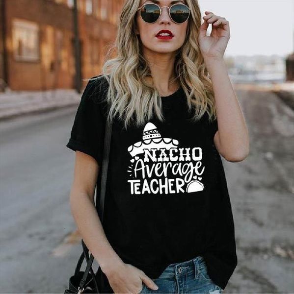 nacho average teacher letters print women t shirt short sleeve o neck ladies causal tee, White
nacho average teacher letters print women t shirt short sleeve o neck ladies causal tee, White