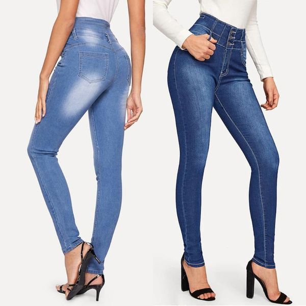 fashion womens button pocket elastic trousers jeans casual denim pencil pants skinny suitable high waist for women women's, Blue
fashion womens button pocket elastic trousers jeans casual denim pencil pants skinny suitable high waist for women women's, Blue