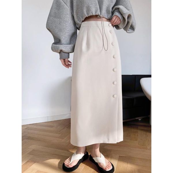 spring skirt mid-length female temperament korean single-breasted suit high waist a-line skirts, Black
spring skirt mid-length female temperament korean single-breasted suit high waist a-line skirts, Black