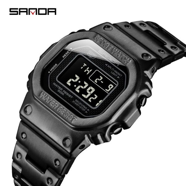 wristwatches sanda men's watches led digital watch men 5atm sports waterproof wristwatch steel clock relogio masculino, Slivery;brown
wristwatches sanda men's watches led digital watch men 5atm sports waterproof wristwatch steel clock relogio masculino, Slivery;brown