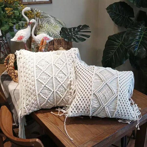 pillow macrame hand-woven cotton thread covers 100% linen geometry bohemia cushion home decor 40*45cm
pillow macrame hand-woven cotton thread covers 100% linen geometry bohemia cushion home decor 40*45cm