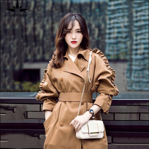 women's wool & blends leiouna slim casual loose double-breasted 2021 fashion women coat lapel long windbreaker clothes femme autumn out, Black
women's wool & blends leiouna slim casual loose double-breasted 2021 fashion women coat lapel long windbreaker clothes femme autumn out, Black