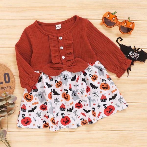 girl's dresses autumn baby girls toddler halloween cartoon printed ruffles princess dress clothes kids outfits, Red;yellow
girl's dresses autumn baby girls toddler halloween cartoon printed ruffles princess dress clothes kids outfits, Red;yellow