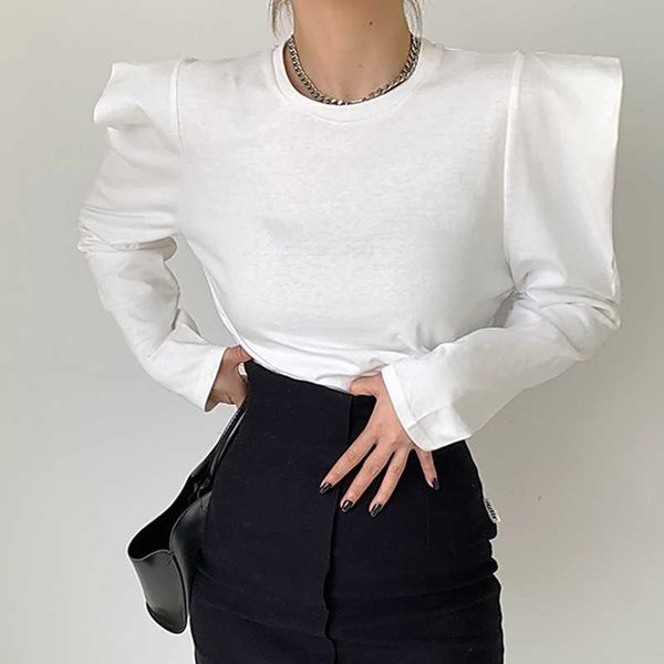 women's t-shirt long-sleeved women loose 2021 early autumn style foreign design niche puff sleeve bottoming shirt, White
women's t-shirt long-sleeved women loose 2021 early autumn style foreign design niche puff sleeve bottoming shirt, White