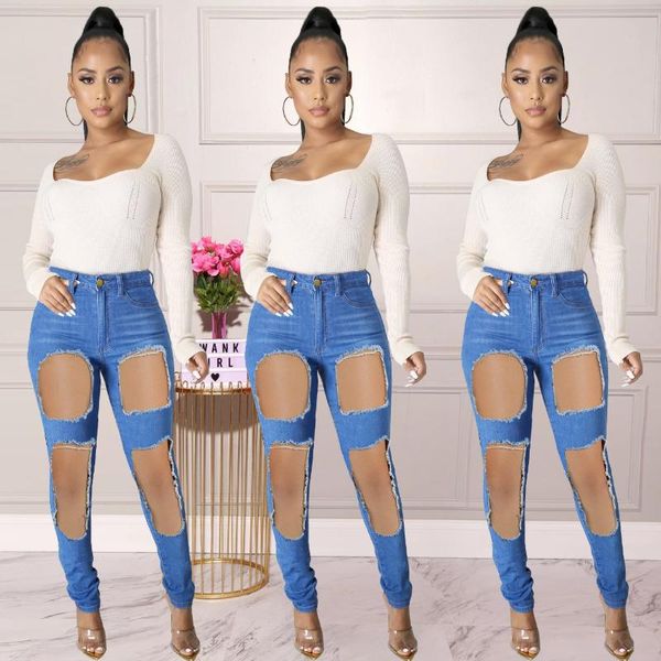 women's jeans denim pants women retro solid hole ripped skinny trousers street high waist lady, Blue
women's jeans denim pants women retro solid hole ripped skinny trousers street high waist lady, Blue