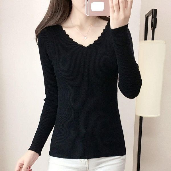 women's sweaters 2021 cotton jumper sweater women winter jacket korean tight sleeved v neck female a bottoming shirt, White;black
women's sweaters 2021 cotton jumper sweater women winter jacket korean tight sleeved v neck female a bottoming shirt, White;black