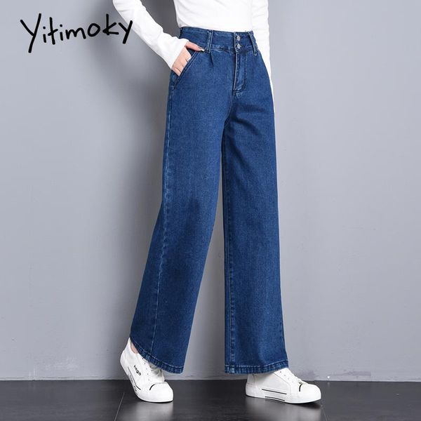 women's jeans 2 buttons woman pants leisure loose high waist vintage wide leg women jean korean style all-match simple full-length, Blue
women's jeans 2 buttons woman pants leisure loose high waist vintage wide leg women jean korean style all-match simple full-length, Blue