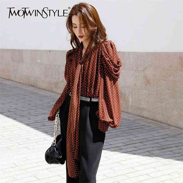 polka dot loose shirt for women v neck lantern long sleeve lace up bowknot casual blouse female fashion stylish 210524, White
polka dot loose shirt for women v neck lantern long sleeve lace up bowknot casual blouse female fashion stylish 210524, White