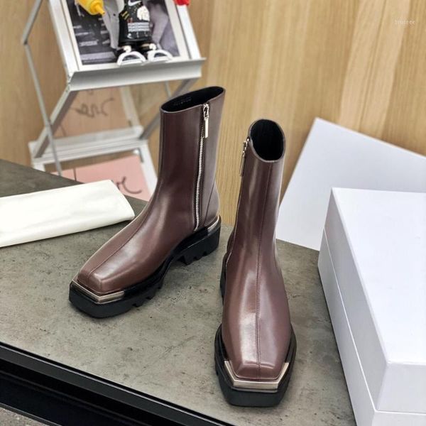 boots winter shoes woman motorcyle genuine leather mid-calf square toes sapato feminino1, Black
boots winter shoes woman motorcyle genuine leather mid-calf square toes sapato feminino1, Black