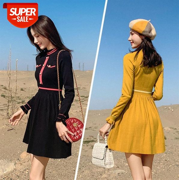 french niche knit bottoming dress fashion women's high-waisted long-sleeved a-line skirt #jk1a, Black;gray
french niche knit bottoming dress fashion women's high-waisted long-sleeved a-line skirt #jk1a, Black;gray