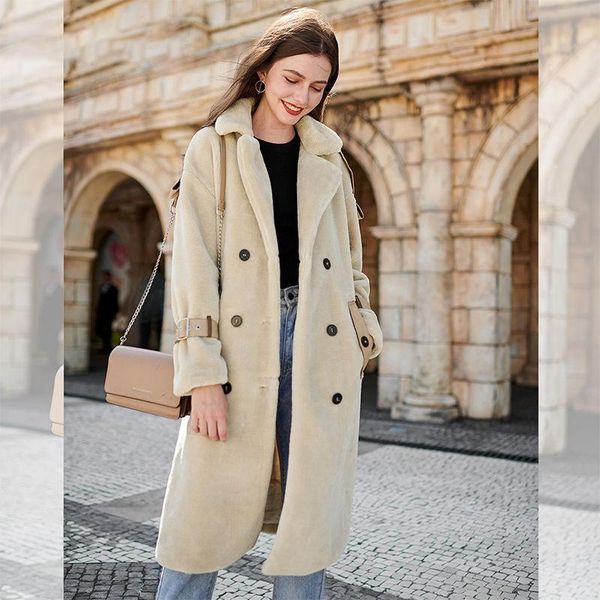 women's wool & blends women autumn winter double-faced faux sheep cashmere fur stand collar long sleeve with belt midi warm abrigos coa, Black
women's wool & blends women autumn winter double-faced faux sheep cashmere fur stand collar long sleeve with belt midi warm abrigos coa, Black