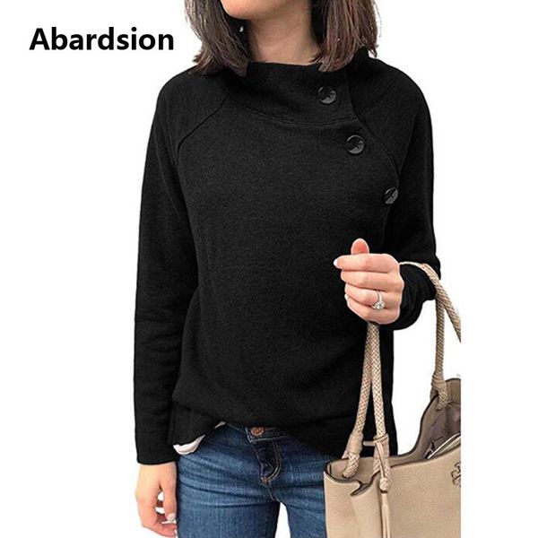abardsion women casual sweatshirt hoody ladies autumn winter pullover mock neck long sleeve button solid streetwear hoodies, Black
abardsion women casual sweatshirt hoody ladies autumn winter pullover mock neck long sleeve button solid streetwear hoodies, Black