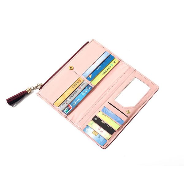 Long wallet women's single zipper handbag large capacity multifunctional sticker Purse, Red;black
Long wallet women's single zipper handbag large capacity multifunctional sticker Purse, Red;black