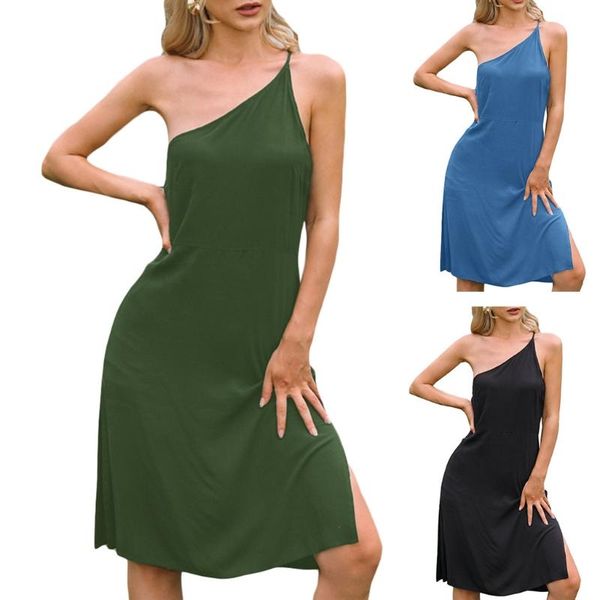 casual dresses null womens one shoulder sleeveless a-line midi long cami dress solid color oblique neck backless side split flared hem, Black;gray
casual dresses null womens one shoulder sleeveless a-line midi long cami dress solid color oblique neck backless side split flared hem, Black;gray