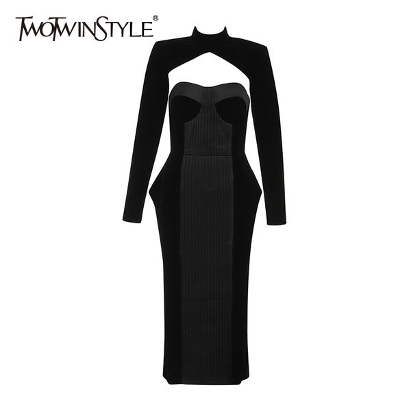 twotwinstyle velour two piece set for women stand collar long sleeve high waist slim dresses female sets autumn 210517, White
twotwinstyle velour two piece set for women stand collar long sleeve high waist slim dresses female sets autumn 210517, White