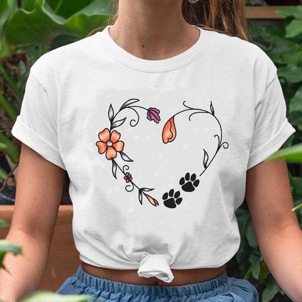 graphic floral paw animal love women girl 90s trend spring summer print female lady clothes tees t shirt, White
graphic floral paw animal love women girl 90s trend spring summer print female lady clothes tees t shirt, White