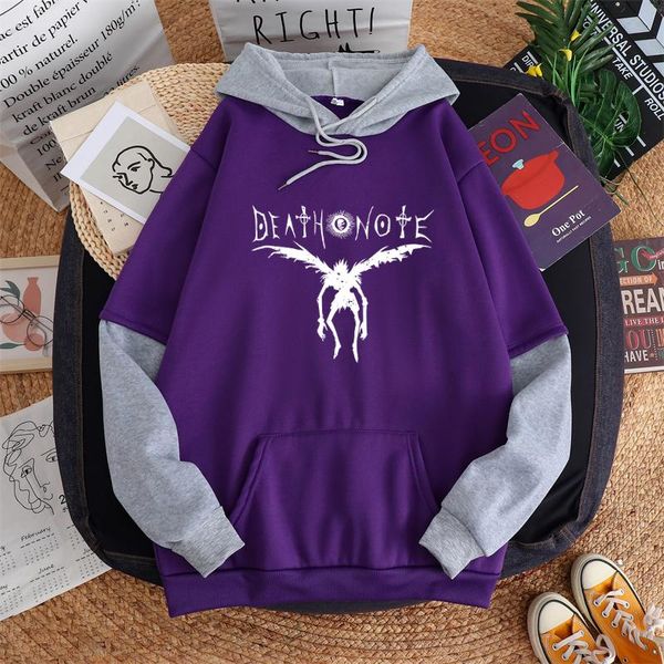 men's hoodies & sweatshirts fall winter men patchwork fleece sweatshirt cartoon japan anime death note grim reaper white print harajuk, Black
men's hoodies & sweatshirts fall winter men patchwork fleece sweatshirt cartoon japan anime death note grim reaper white print harajuk, Black