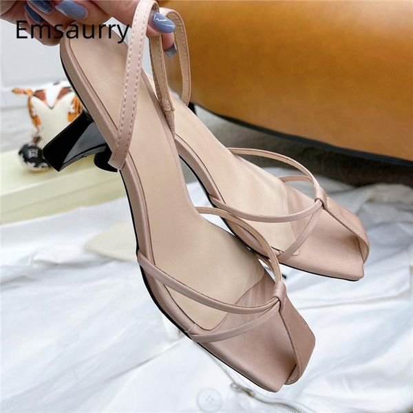 luxury satin narrow band sandals for girls women unique strange heel square toe slip-on summer runway mules lady dress shoes, Black
luxury satin narrow band sandals for girls women unique strange heel square toe slip-on summer runway mules lady dress shoes, Black