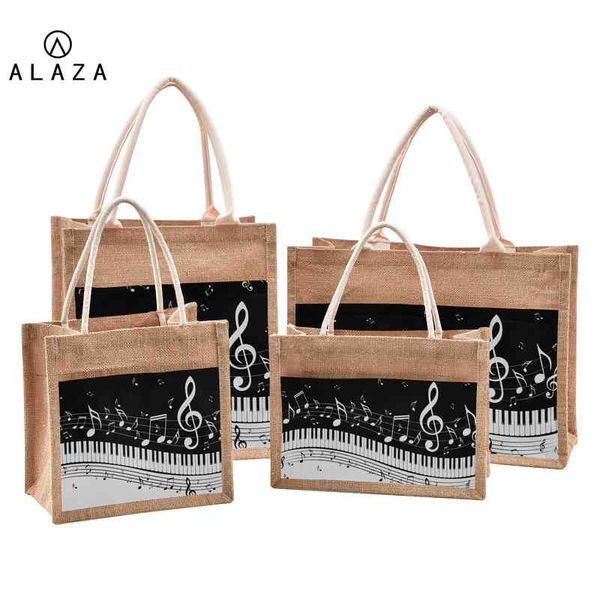 shopping bags new jute shopping bag large capacity reusable travel beach bags musical note printing portable tote storage bag 220310
shopping bags new jute shopping bag large capacity reusable travel beach bags musical note printing portable tote storage bag 220310