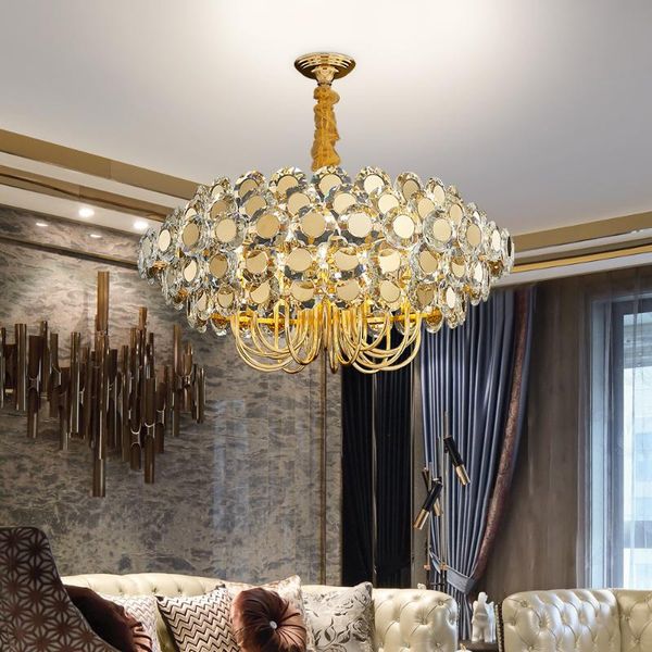 luxury gold crystal chandelier for living room bedroom indoor decor lamp fixtures modern round led cristal lustre chandeliers
luxury gold crystal chandelier for living room bedroom indoor decor lamp fixtures modern round led cristal lustre chandeliers