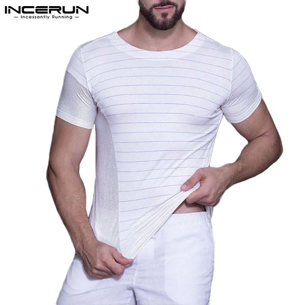 men's t-shirts 2021 men t shirt mesh striped patchwork see through o neck short sleeve casual tee streetwear camisetas incerun s-5, White;black
men's t-shirts 2021 men t shirt mesh striped patchwork see through o neck short sleeve casual tee streetwear camisetas incerun s-5, White;black