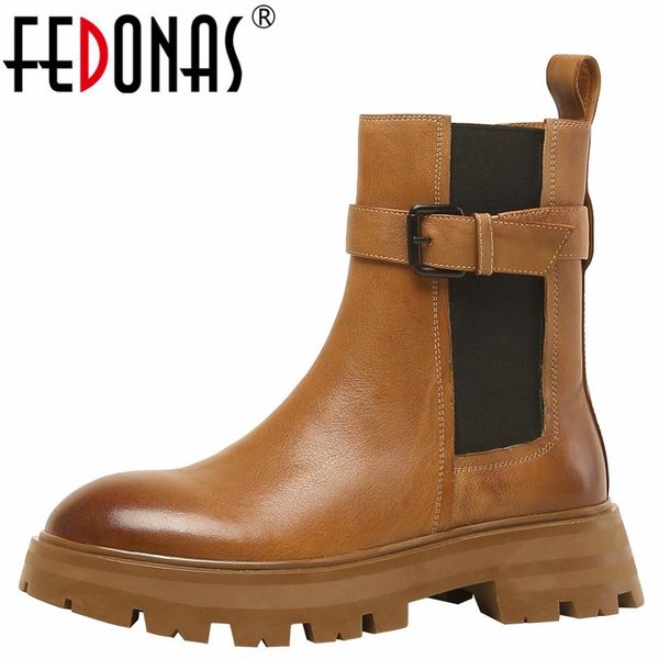 boots fedonas fashion buckle women ankle mature concise autumn winter genuine leather thick heels shoes woman quality, Black
boots fedonas fashion buckle women ankle mature concise autumn winter genuine leather thick heels shoes woman quality, Black