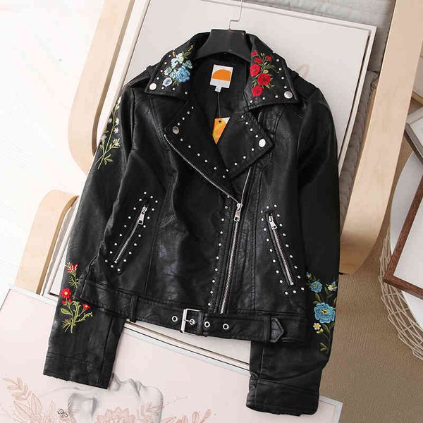 women's jackets pu leather jacket women fashion flowers embroidery rivet motorcycle female faux short coat g1120 p6b5, Black;brown
women's jackets pu leather jacket women fashion flowers embroidery rivet motorcycle female faux short coat g1120 p6b5, Black;brown