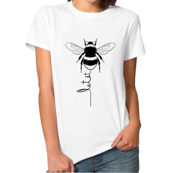 women's t-shirt women cute bees graphic print short sleeve harajuku o-neck loose 2021 summer casual, White
women's t-shirt women cute bees graphic print short sleeve harajuku o-neck loose 2021 summer casual, White