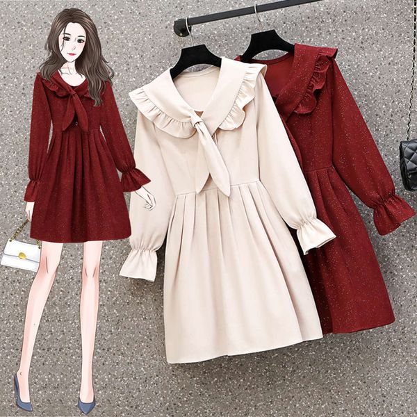casual dresses dress large women's spring fat mm temperament age reducing navy collar pleated 9l3c, Black;gray
casual dresses dress large women's spring fat mm temperament age reducing navy collar pleated 9l3c, Black;gray