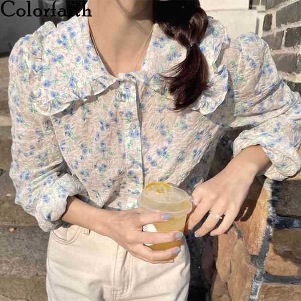 colorfaith new women spring summer blouses shirts korean style peter pan collar floral vintage fold wild lady bl6325 210413, White
colorfaith new women spring summer blouses shirts korean style peter pan collar floral vintage fold wild lady bl6325 210413, White