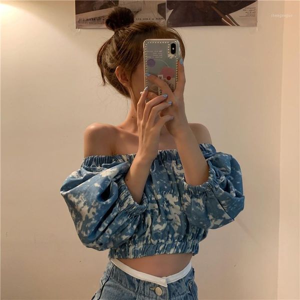 women's blouses & shirts women blouse summer retro off-neck tie-dye puff sleeve shirt clothing blusas ropa de mujer, White
women's blouses & shirts women blouse summer retro off-neck tie-dye puff sleeve shirt clothing blusas ropa de mujer, White