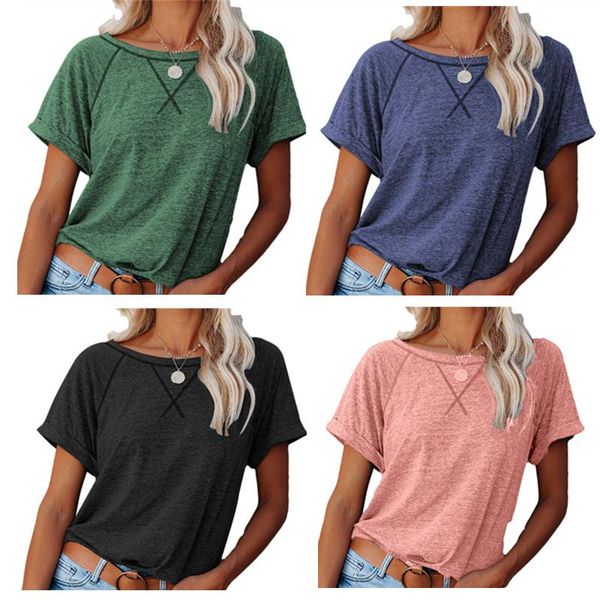 women's t-shirt summer solid short sleeve office lady retro simple round neck pullover camiseta de mujer, White
women's t-shirt summer solid short sleeve office lady retro simple round neck pullover camiseta de mujer, White