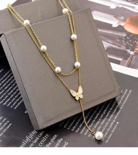 pendant necklaces exquisite natural shell butterfly necklace double layer mother of pearl tassel v collar choker chain woman jewelry gift, Silver
pendant necklaces exquisite natural shell butterfly necklace double layer mother of pearl tassel v collar choker chain woman jewelry gift, Silver