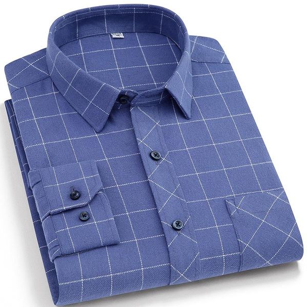men's casual shirts 100% cotton shirt brushed plaid long sleeve s-4xl spring and autumn fashion single-breasted buttons for men, White;black
men's casual shirts 100% cotton shirt brushed plaid long sleeve s-4xl spring and autumn fashion single-breasted buttons for men, White;black