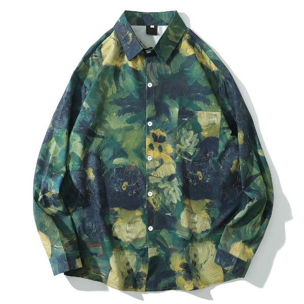 classical oil painting shirt men dress shirts fashion hip hop streetwear casual long sleeve button down hipster men's, White;black
classical oil painting shirt men dress shirts fashion hip hop streetwear casual long sleeve button down hipster men's, White;black
