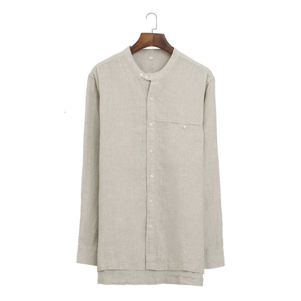 men's t-shirts brand long sleeve linen shirts flax solid loose men autumn stand collar large shirt mens chest 120 chemise itxx, White;black
men's t-shirts brand long sleeve linen shirts flax solid loose men autumn stand collar large shirt mens chest 120 chemise itxx, White;black