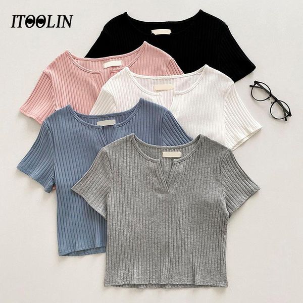 women's t-shirt itoolin v neck t-shiers woman slim ribbed crop summer short sleeve high waist basic tees femme solid tshirts, White
women's t-shirt itoolin v neck t-shiers woman slim ribbed crop summer short sleeve high waist basic tees femme solid tshirts, White