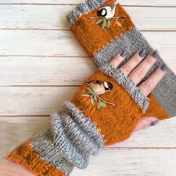 five fingers gloves women winter knit fashion warm plus velvet stitching bird pattern embroidere outdoor national retro style, Blue;gray
five fingers gloves women winter knit fashion warm plus velvet stitching bird pattern embroidere outdoor national retro style, Blue;gray