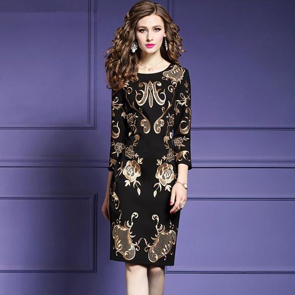 casual dresses women autumn elegant vintage embroidery office dress female designer bodycon pencil party vestidos black robe fe, Black;gray
casual dresses women autumn elegant vintage embroidery office dress female designer bodycon pencil party vestidos black robe fe, Black;gray