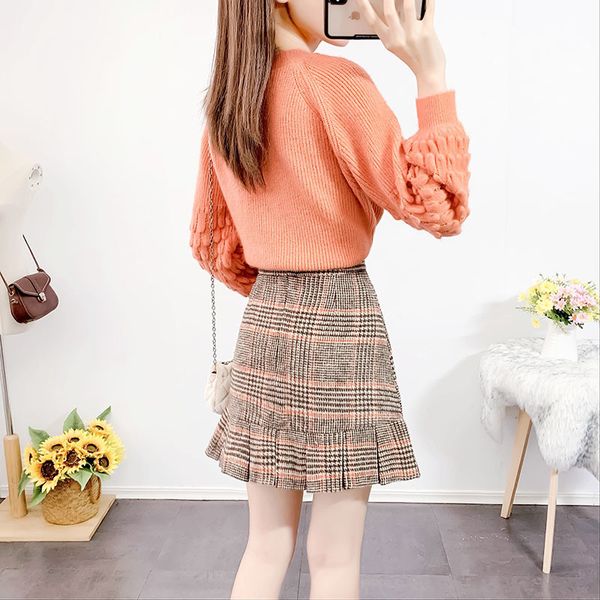 women's knits & tees elegant plaid 2 pieces sets new autumn winter women tweed two solid color skirts suits pullover short sk, White
women's knits & tees elegant plaid 2 pieces sets new autumn winter women tweed two solid color skirts suits pullover short sk, White