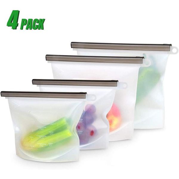 food savers & storage containers 4 pack leak proof silicone bag stand up reusable grade vegetable container for fruits vegetables
food savers & storage containers 4 pack leak proof silicone bag stand up reusable grade vegetable container for fruits vegetables