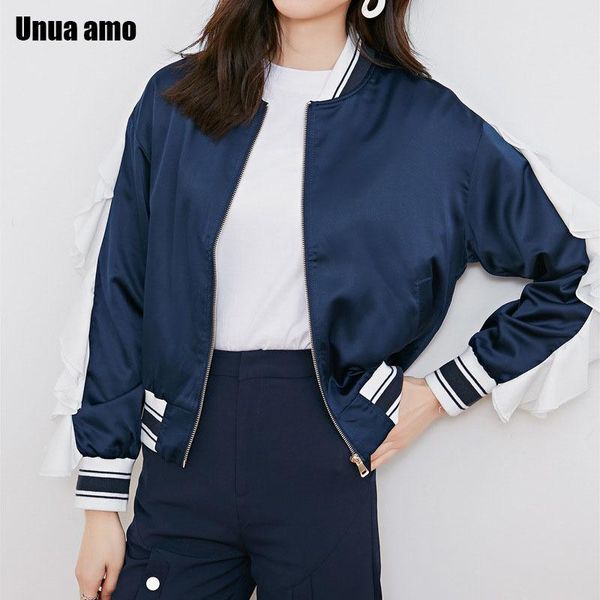 women's jackets unua amo autumn 2021 bomber jacket women fashion hit color ruffle female long sleeve baseball coat chaqueta mujer, Black;brown
women's jackets unua amo autumn 2021 bomber jacket women fashion hit color ruffle female long sleeve baseball coat chaqueta mujer, Black;brown